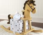 "Rockabye Baby" Personalized Rocking Horse with Plush Toy and Layette Gift Set (Blue) baby favors